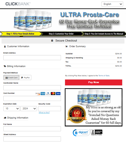 ULTRA Prosta Care Order Page